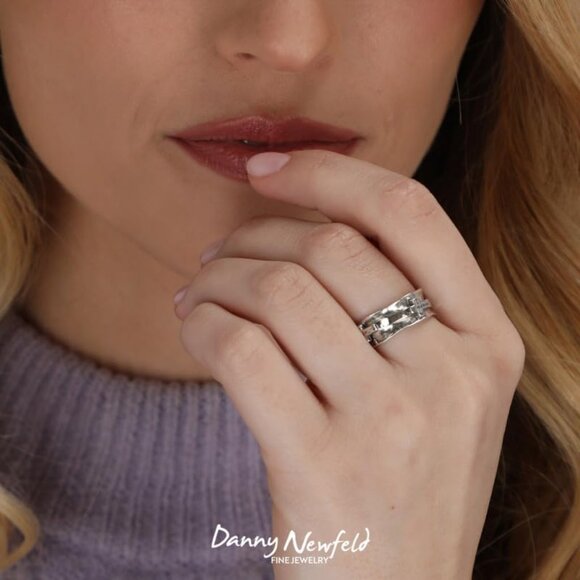 Sterling Silver Cross Spinner Ring Meditation Jewelry For Women Gold Silver - Picture 2 of 7